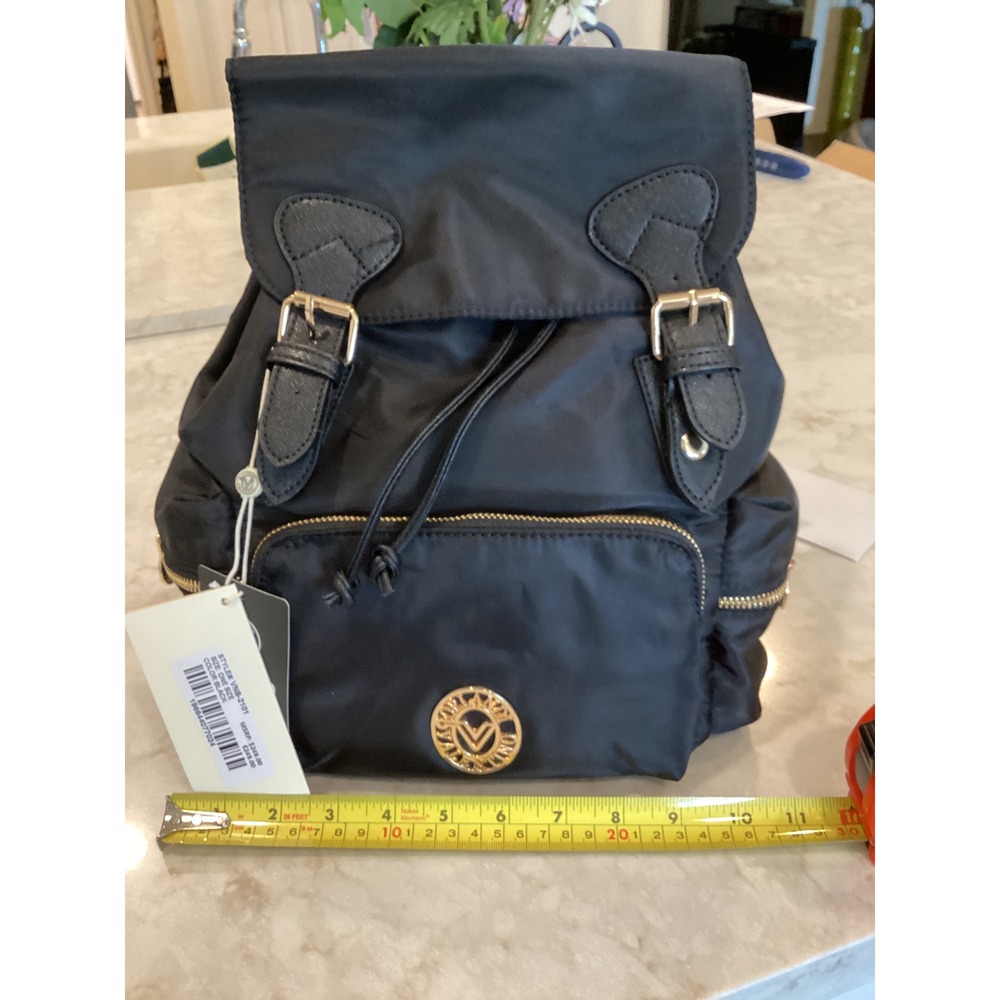 Antik Kraft Nylon Backpack Convertible Straps Gold Accents‎ Small